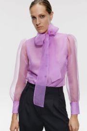 ORGANZA BLOUSE WITH BOW DETAIL at Zara